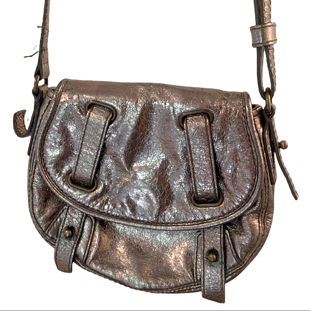 Metallic Leather Crossbody Bag